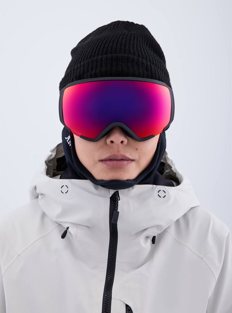 Orange Red Burton Anon WM1 Low Bridge Fit Goggles + Bonus Lens + MFI® Face Mask Women's Ski Goggles | WZSUAO178