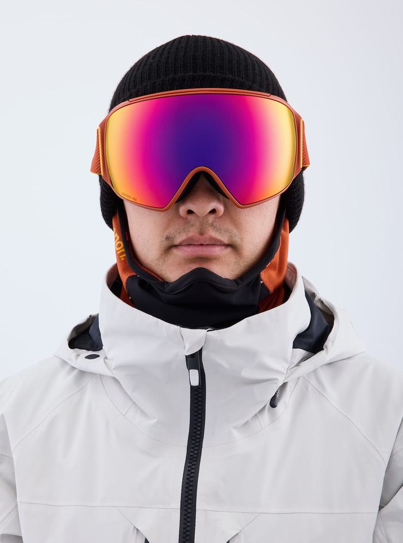 Orange Red / / Burton Anon M4 Low Bridge Fit Goggles (Toric) + Bonus Lens + MFI® Face Mask Men's Ski Goggles | MISDEW948