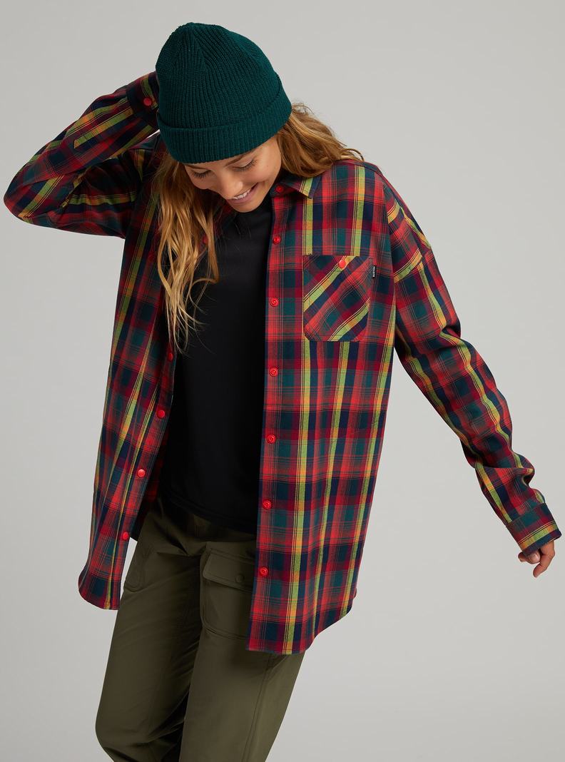 Pink Burton Stretch Grace Performance Flannel Women's Shirts | RJWIXA923