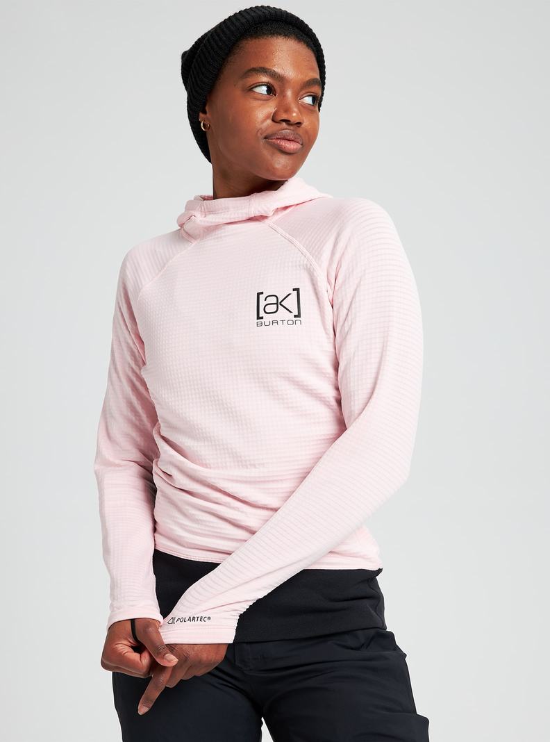 Pink Burton [ak] Helium Power Grid™ Pullover Fleece Women's Sweatshirts | CSFQBJ680