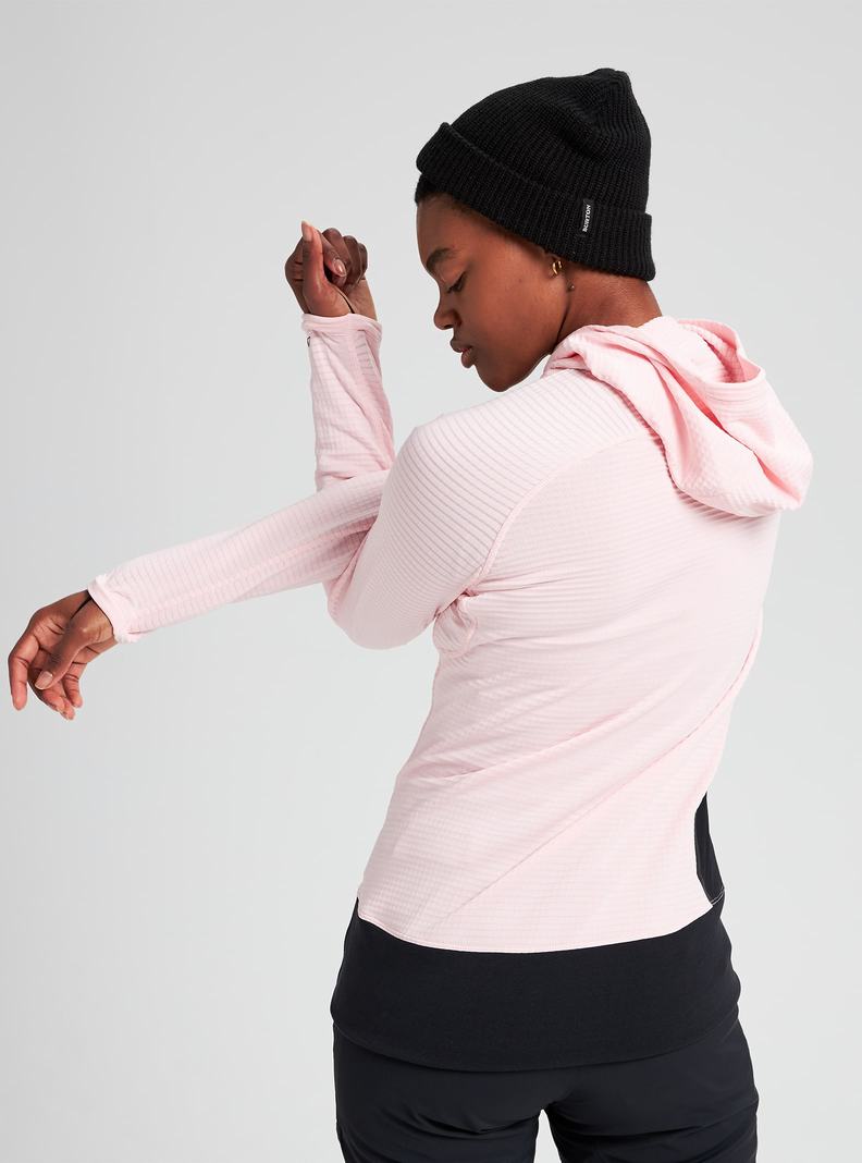 Pink Burton [ak] Helium Power Grid™ Pullover Fleece Women's Sweatshirts | CSFQBJ680