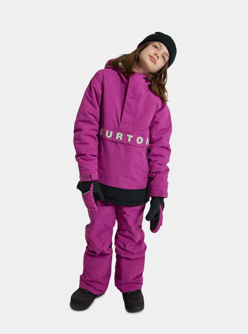 Purple / Black Burton Frostner 2L Anorak Kids' Ski Jackets | RSCZPV071