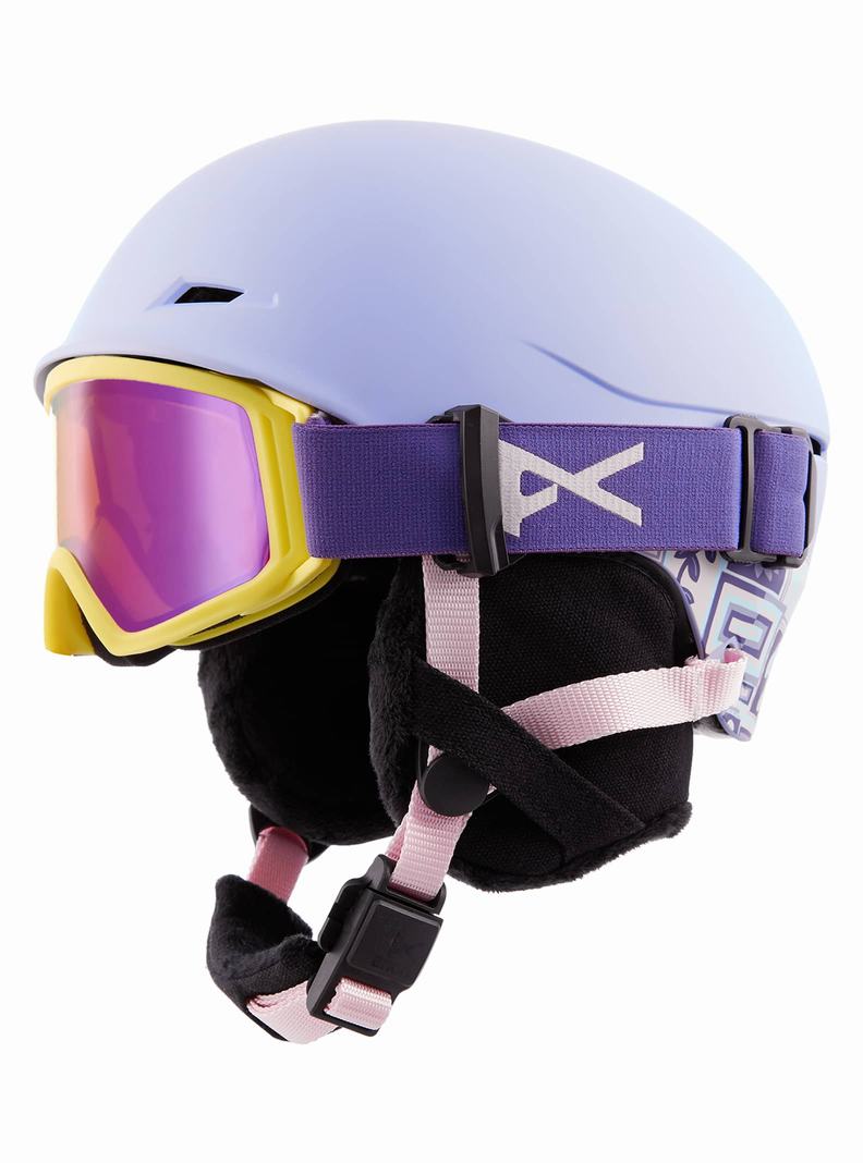 Purple Burton Anon Define Kids' Snowboard Helmets | QOIFPM748