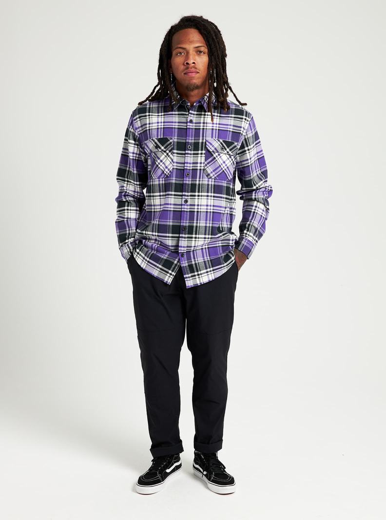 Purple Burton Brighton Flannel Men's Shirts | QUSHBE182