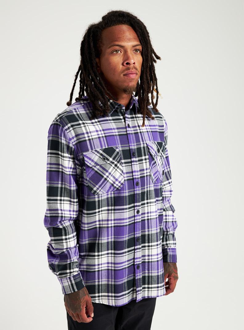 Purple Burton Brighton Flannel Men's Shirts | QUSHBE182