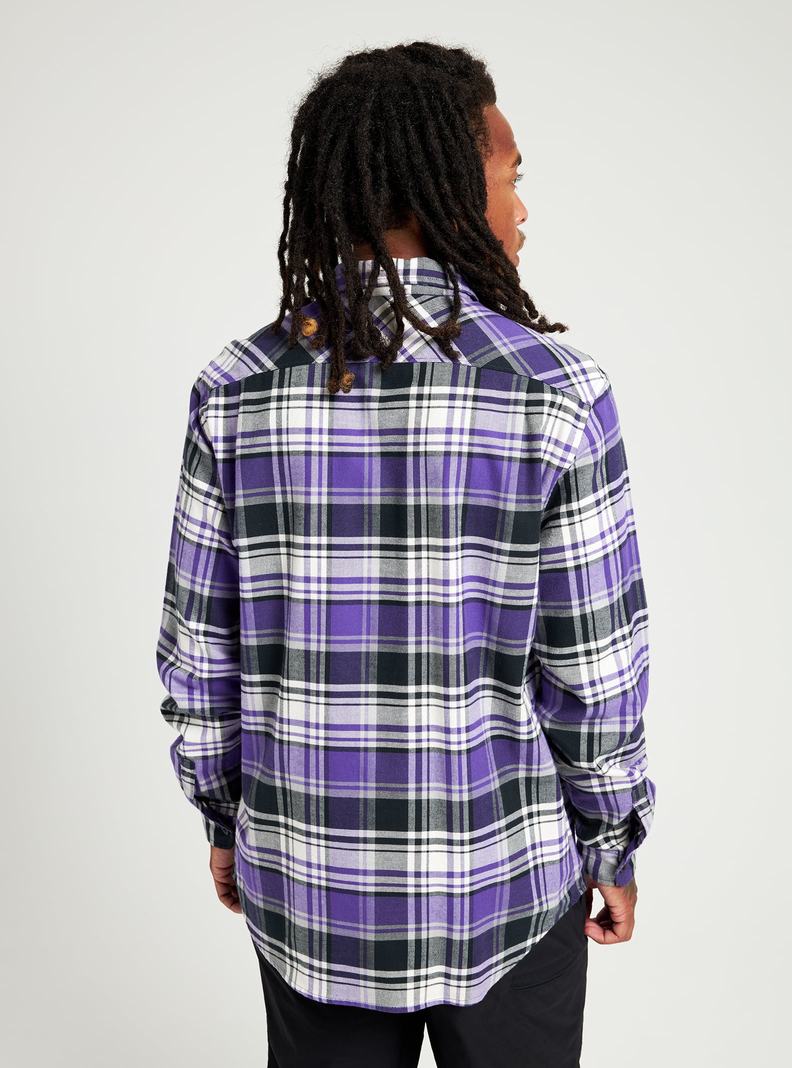 Purple Burton Brighton Flannel Men's Shirts | QUSHBE182