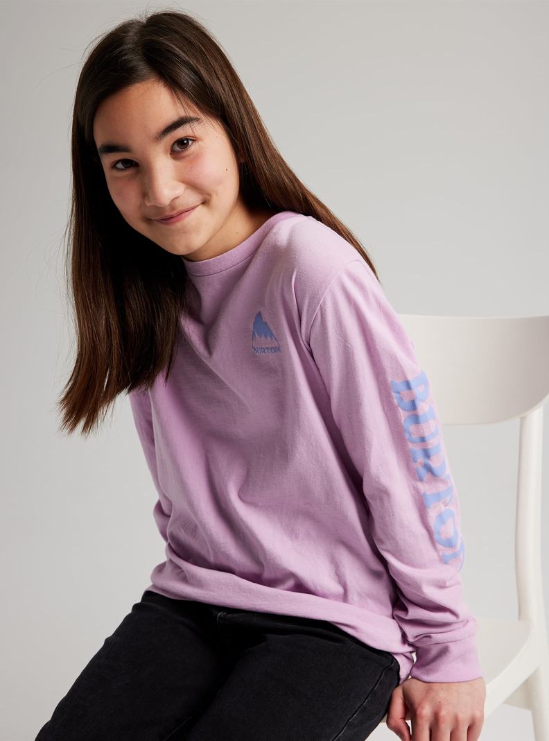 Purple Burton Elite Long Sleeve Kids' T-Shirts | RTNZKH692