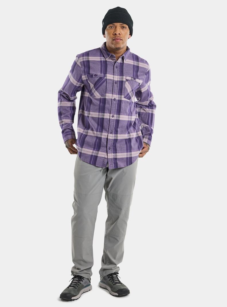 Purple Burton Favorite Long Sleeve Flannel Men's Shirts | BJORUX342