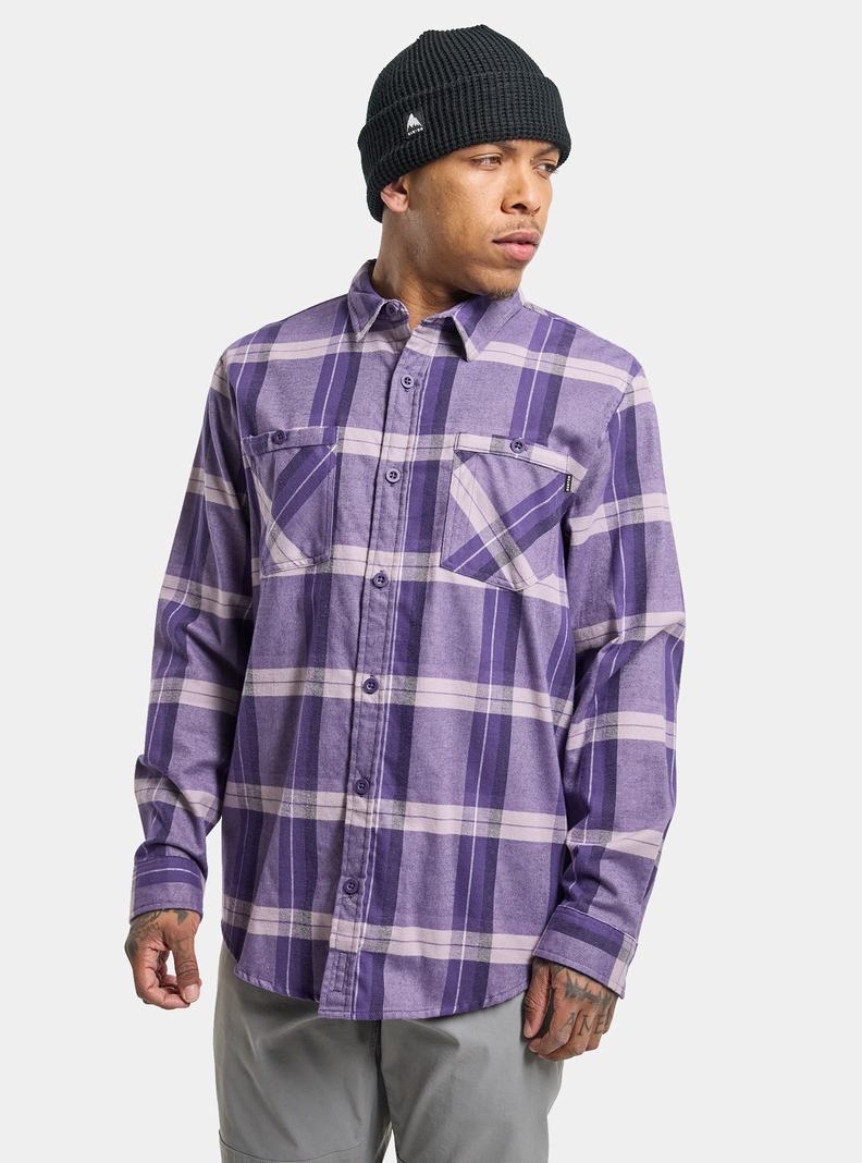 Purple Burton Favorite Long Sleeve Flannel Men's Shirts | BJORUX342