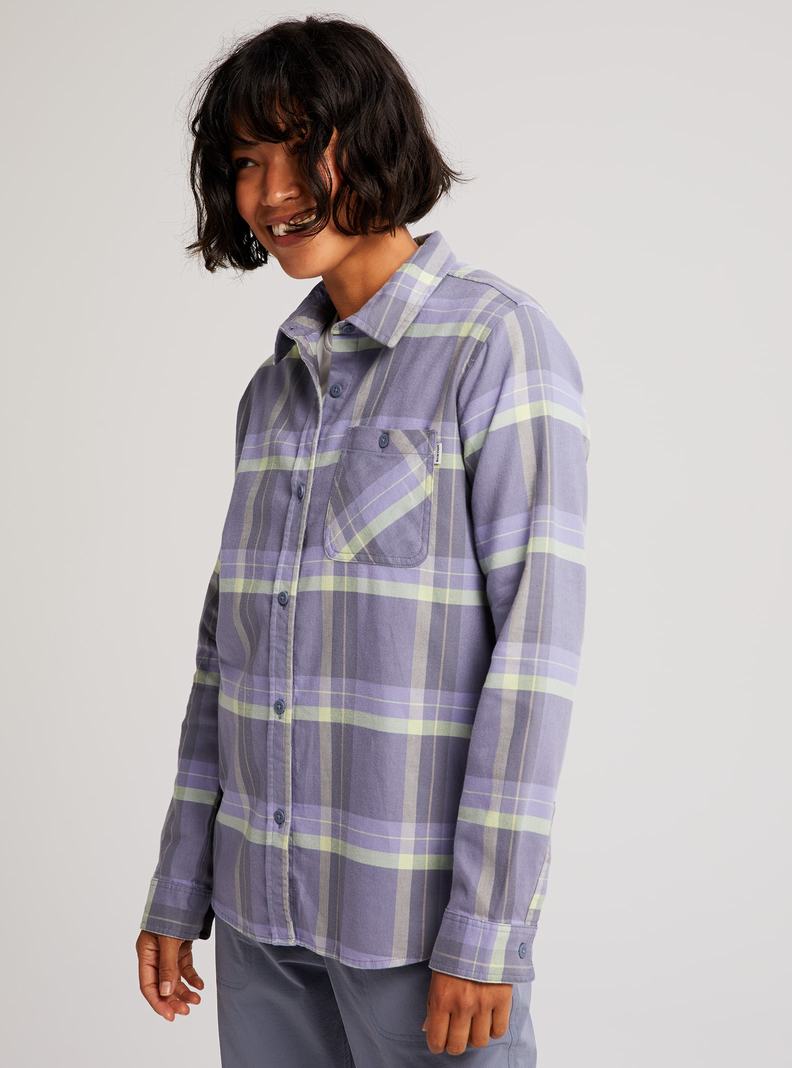 Purple Burton Grace Long Sleeve Flannel Women's Shirts | XNCEOI925