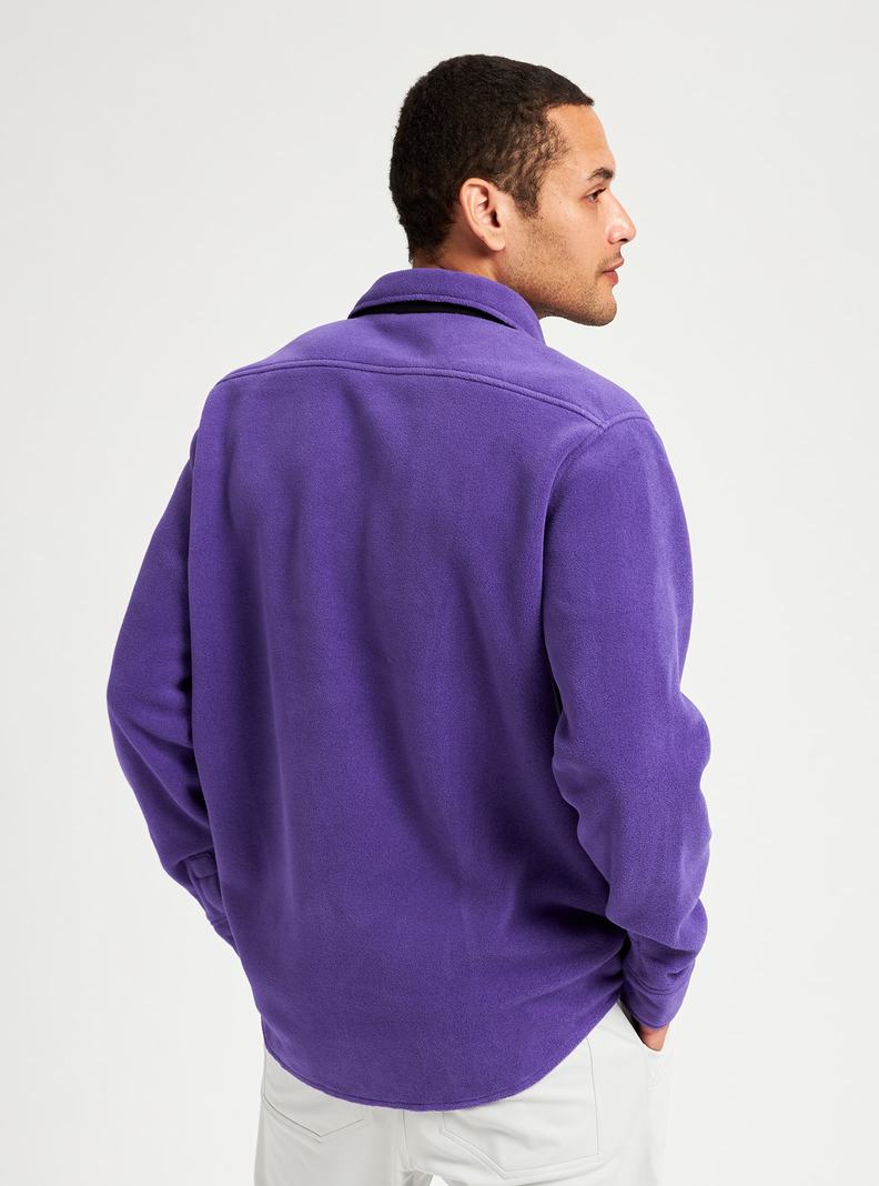 Purple Burton Hearth Fleece Shirt Men's Shirts | MYWPCV263