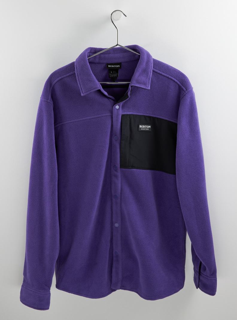 Purple Burton Hearth Fleece Shirt Men\'s Shirts | MYWPCV263