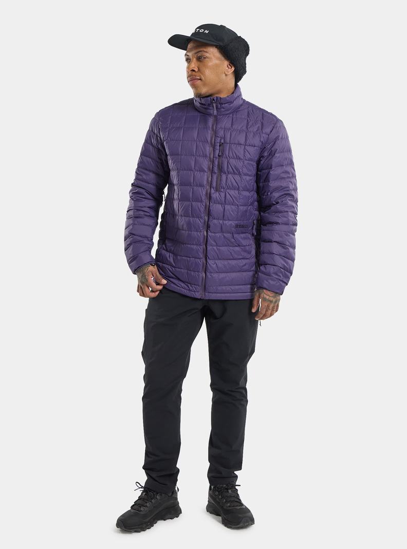 Purple Burton Mid-Heat Down Men's Ski Jackets | TBVRED809