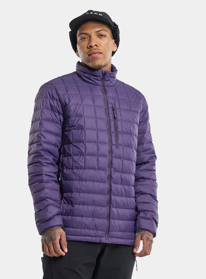 Purple Burton Mid-Heat Down Men's Ski Jackets | TBVRED809