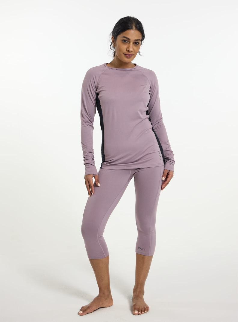 Purple Burton Midweight X Base Layer Crewneck Women's Base Layer Top | MUIAKT032