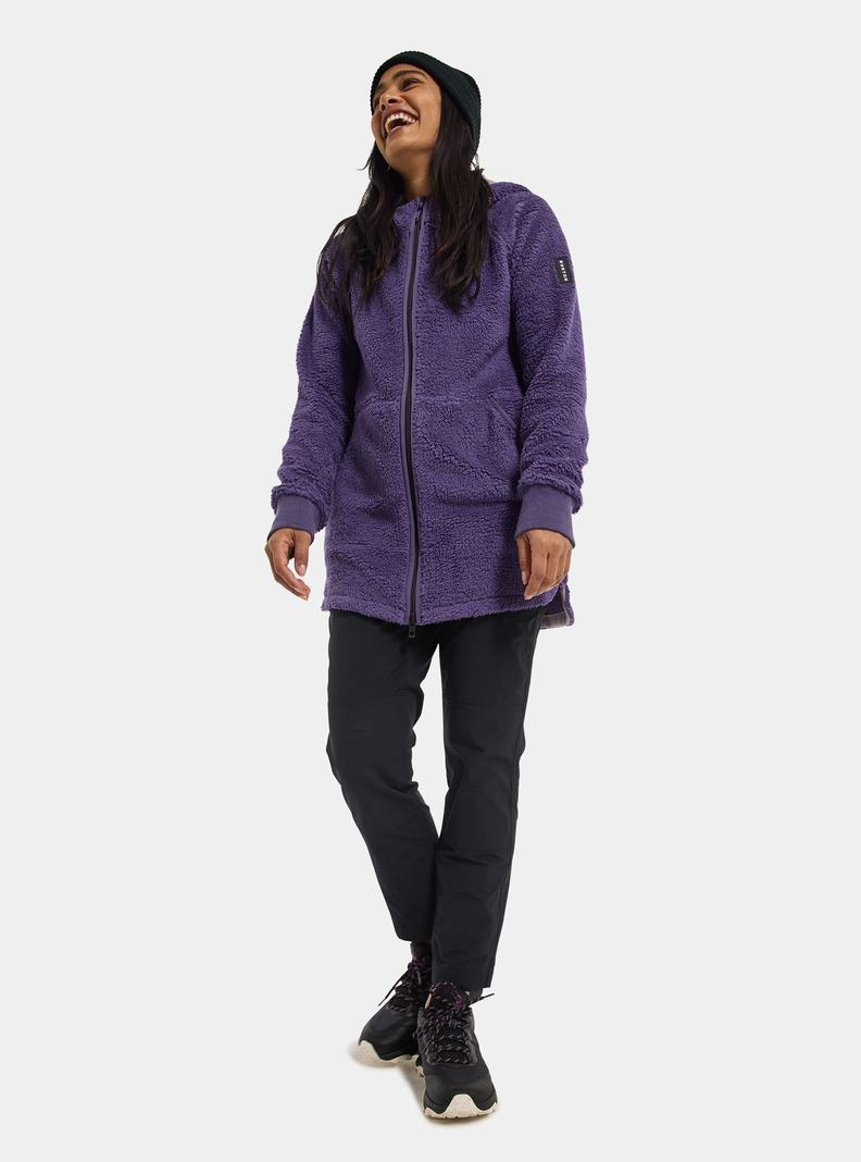 Purple Burton Minxy Full-Zip Fleece Women's Sweatshirts | BYVGET740