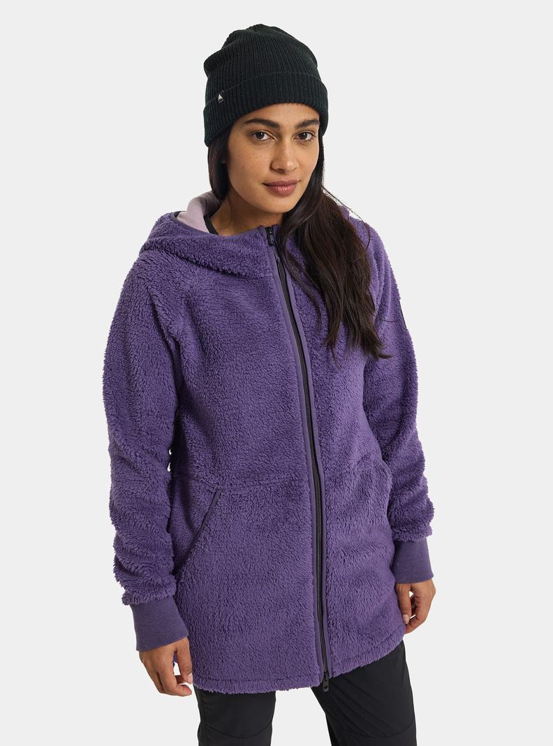 Purple Burton Minxy Full-Zip Fleece Women's Sweatshirts | BYVGET740