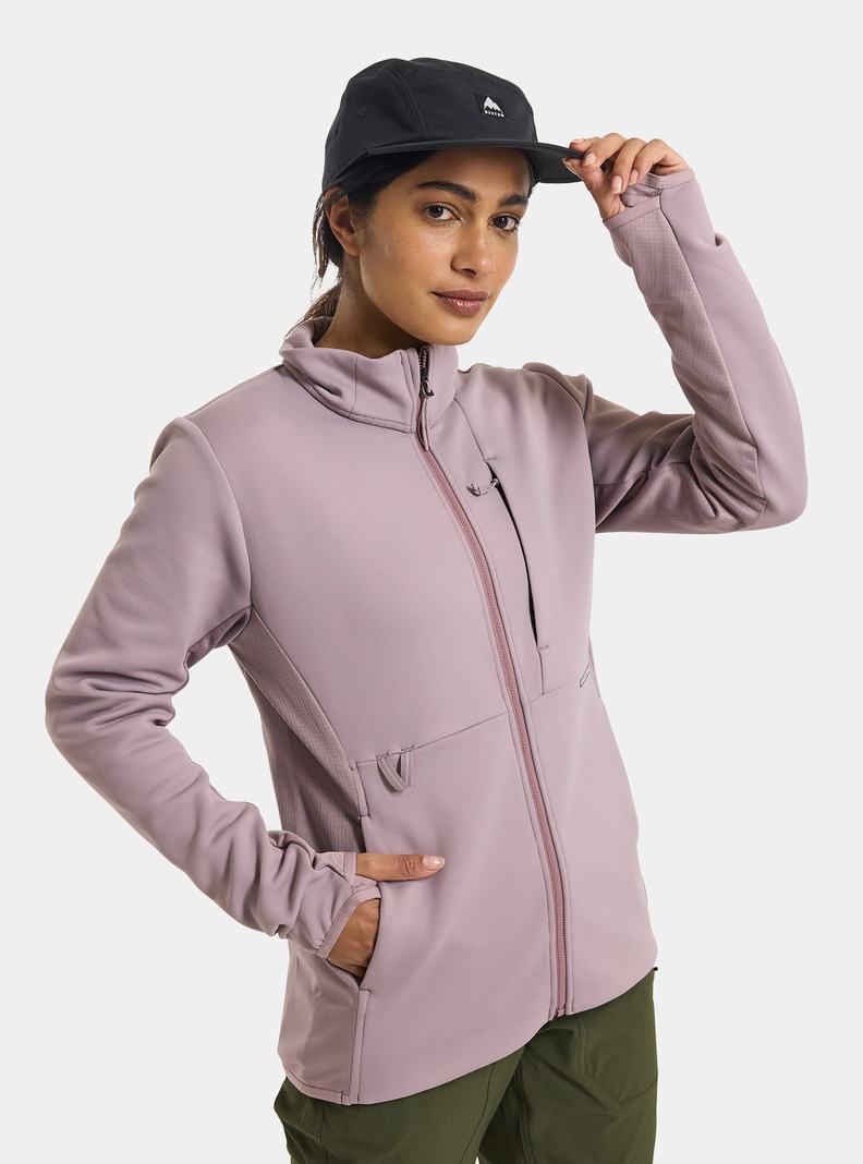 Purple Burton Multipath Full-Zip Fleece Women's Sweatshirts | IGQPNS690