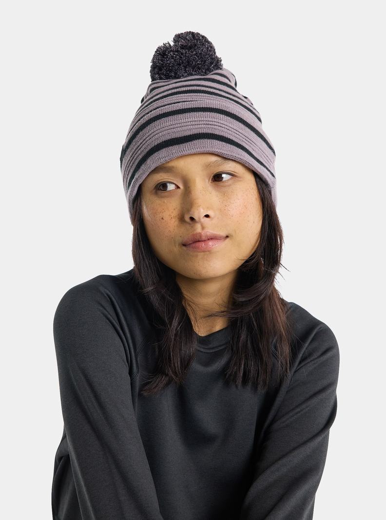 Purple Burton Recycled Ottoman Rib Women's Beanie | KLGJPE235