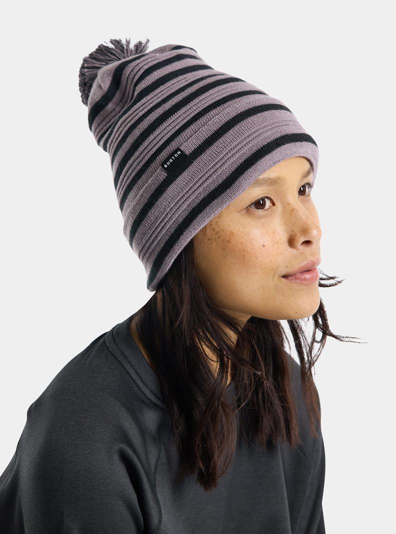 Purple Burton Recycled Ottoman Rib Women's Beanie | KLGJPE235