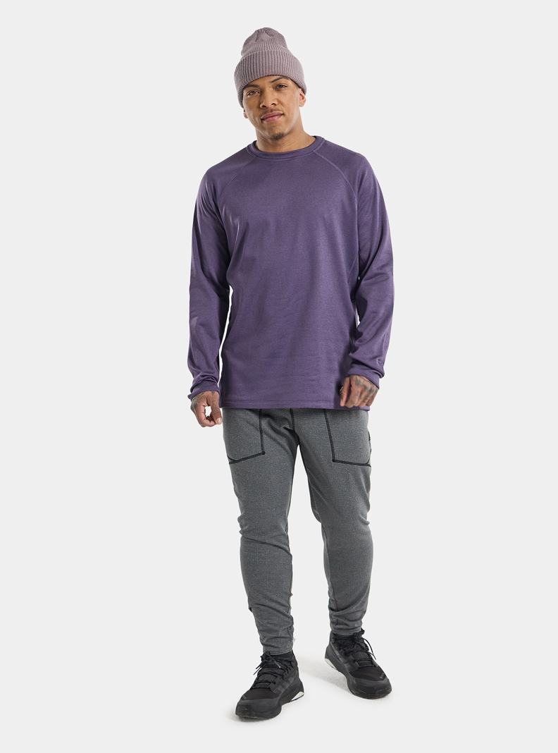 Purple Burton Stockrun Crew Men's Fleece | BTMFQN719