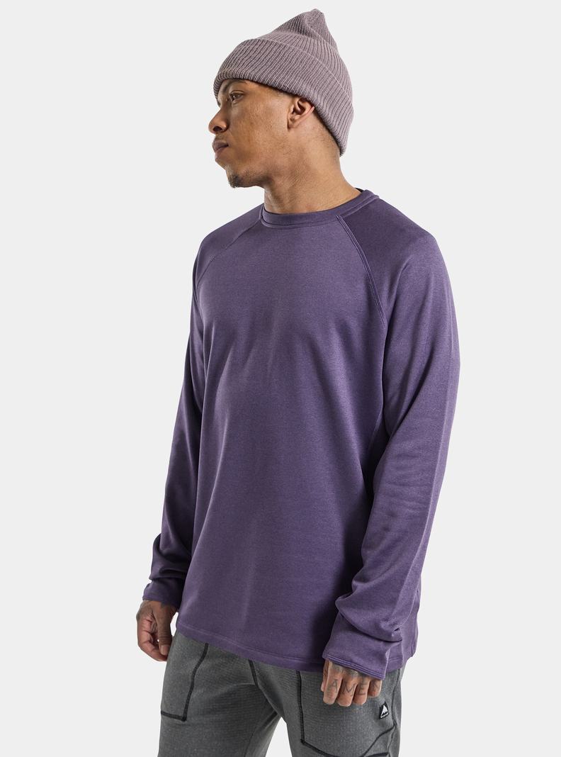 Purple Burton Stockrun Crew Men's Fleece | BTMFQN719