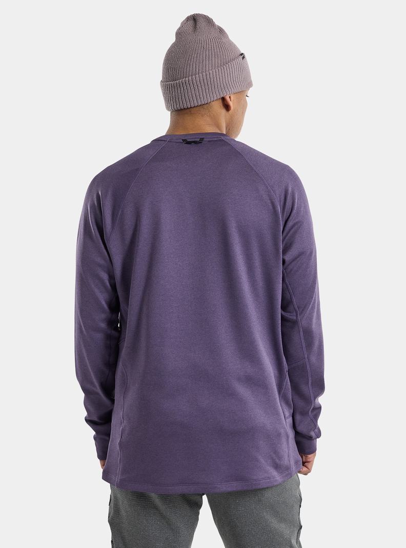 Purple Burton Stockrun Crew Men's Fleece | BTMFQN719