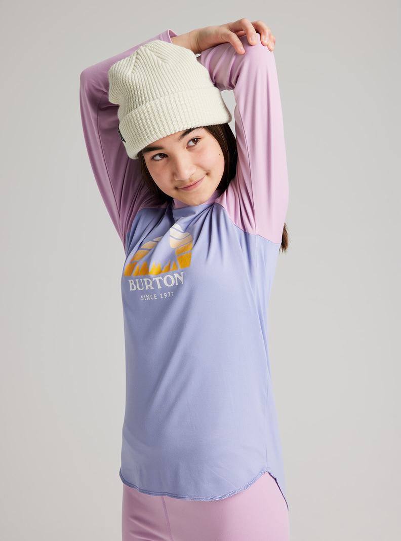 Purple Burton Tech T-Shirt Kids' Base Layer Top | MQOISP047