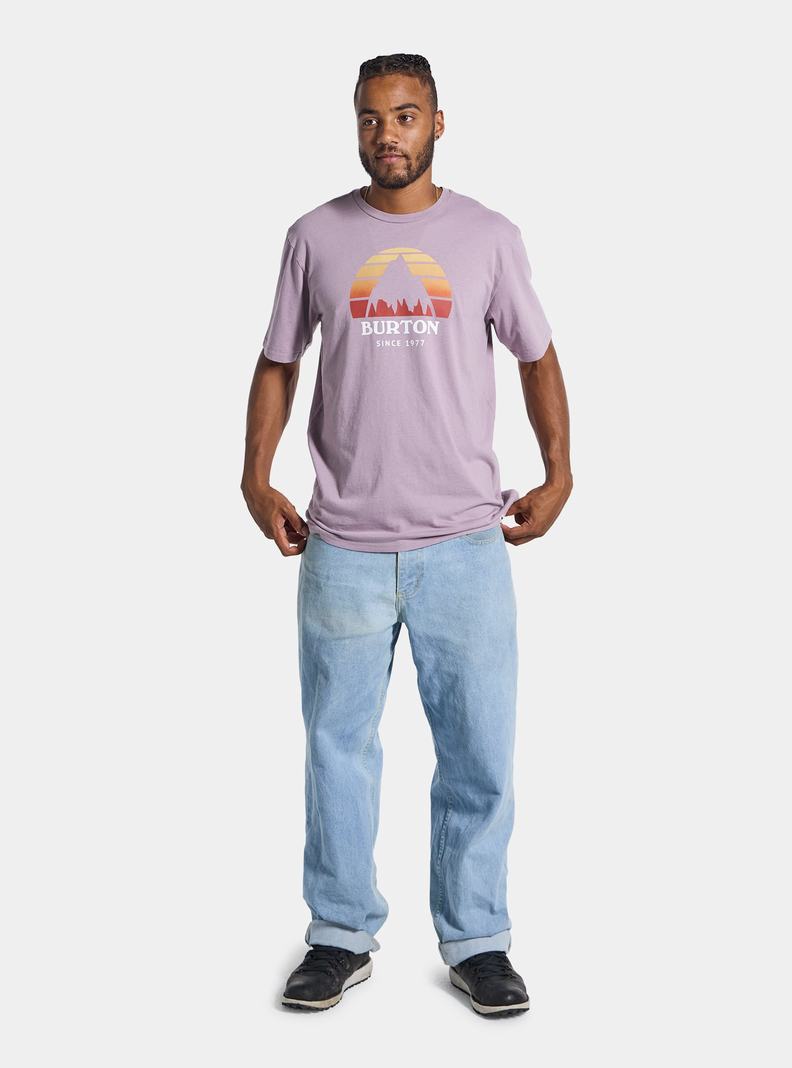 Purple Burton Underhill Short Sleeve Men's T-Shirts | OWSXGH130