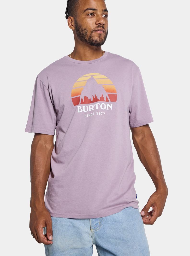 Purple Burton Underhill Short Sleeve Men's T-Shirts | OWSXGH130