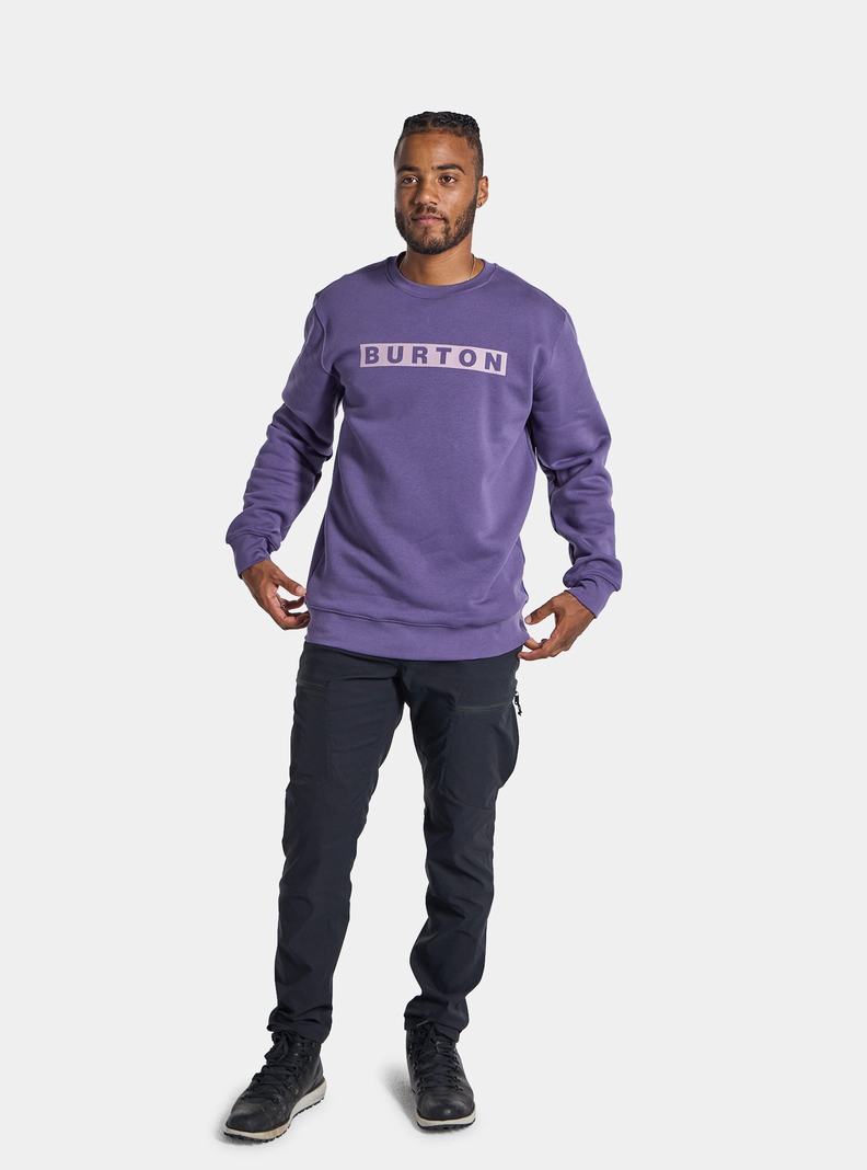 Purple Burton Vault Crew Men's Sweatshirts | MZGKDS168