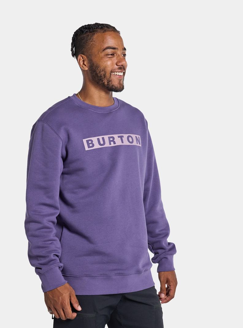 Purple Burton Vault Crew Men's Sweatshirts | MZGKDS168