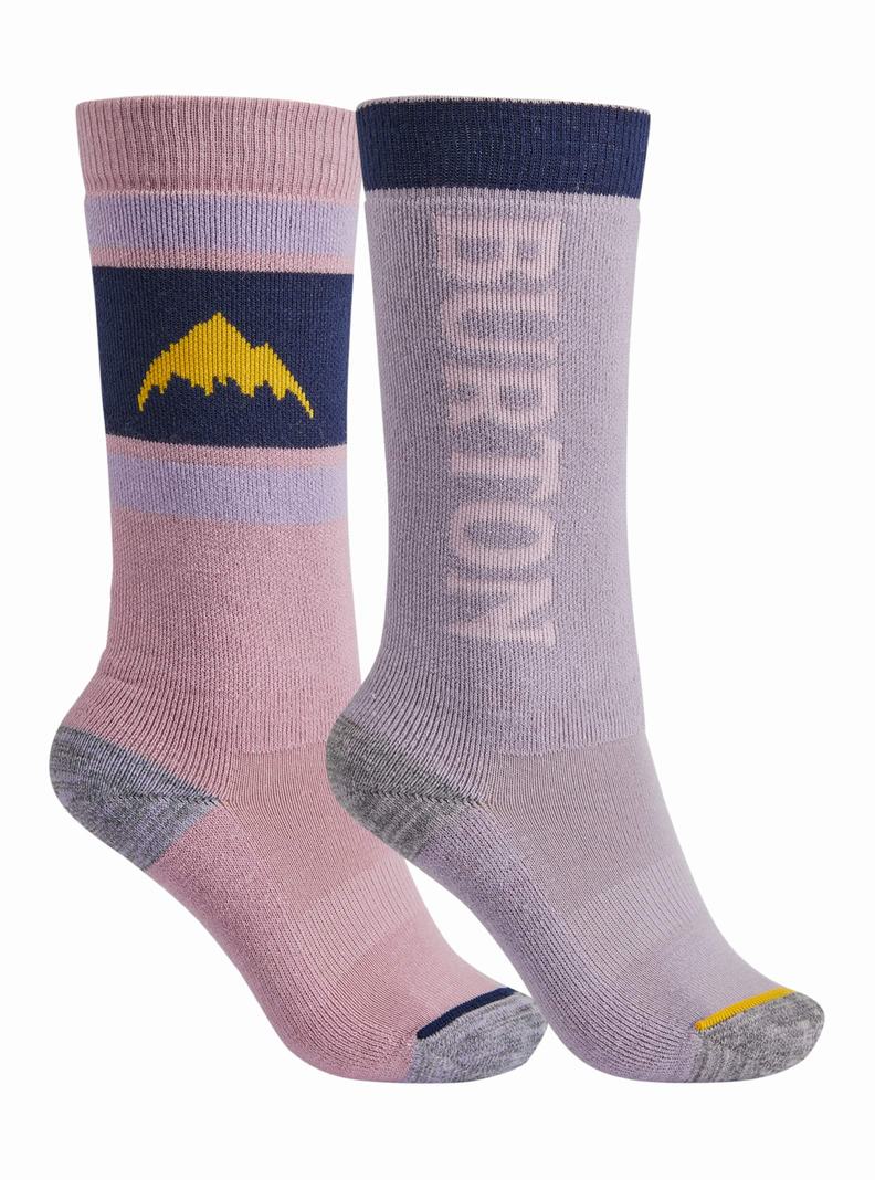 Purple Burton Weekend Midweight 2-Pack Kids\' Socks | OWRTYA591