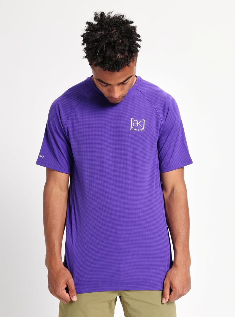 Purple Burton [ak] Helium Power Dry Short Sleeve Men's Base Layer Top | OTNDFE468