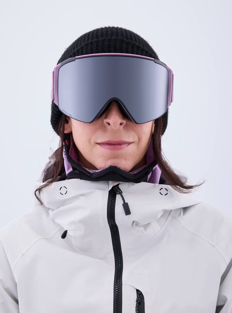 Purple / Orange / Black Burton Anon M4S Goggles (Cylindrical) + Bonus Lens + MFI® Face Mask Women's Ski Goggles | CEGTPH917