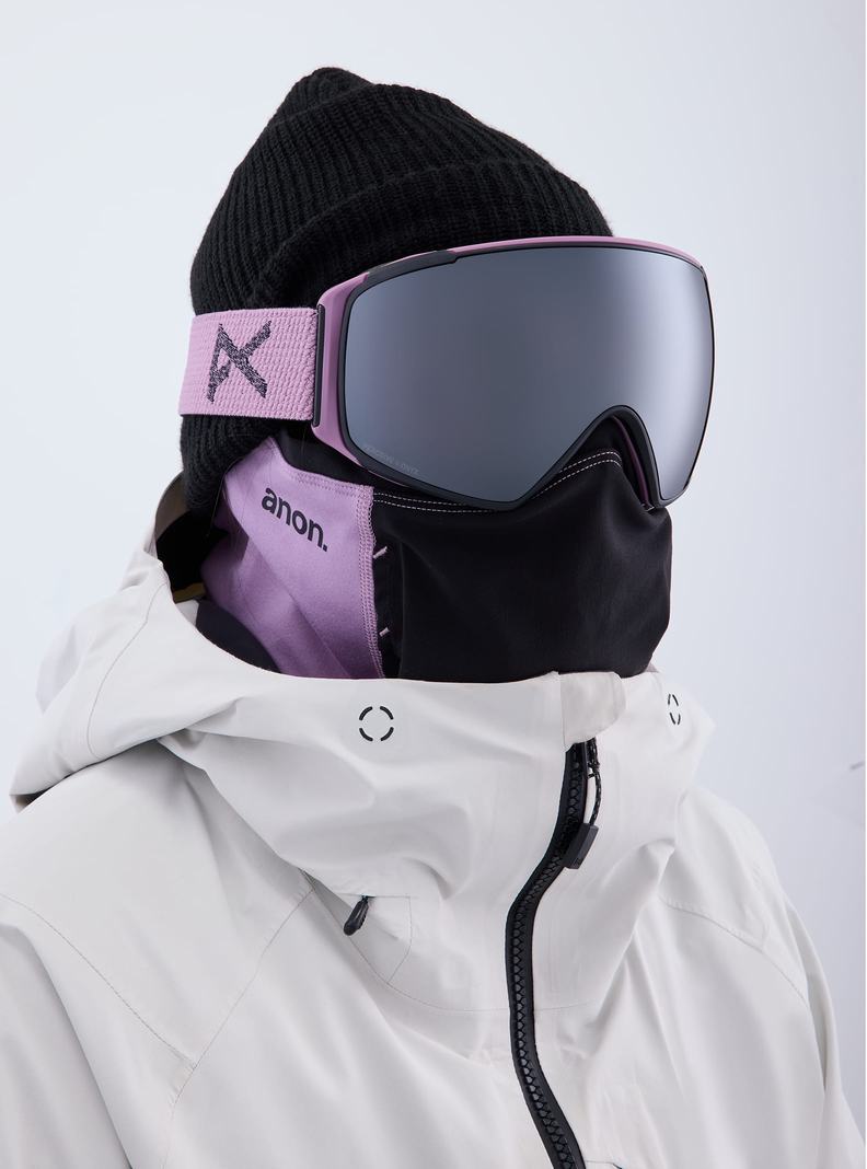 Purple / Orange / Black Burton Anon M4S Low Bridge Fit Goggles (Toric) + Bonus Lens + MFI® FACE MASK Women's Ski Goggles | MAXZYQ842