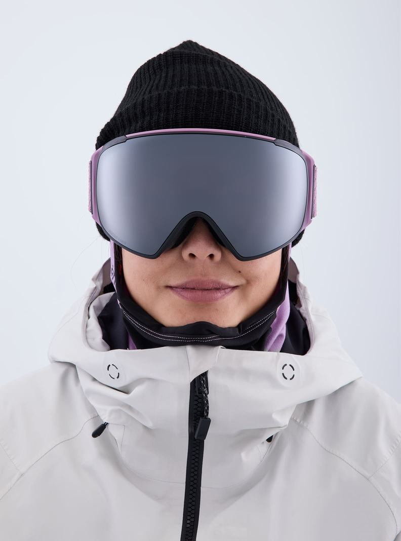 Purple / Orange / Black Burton Anon M4S Low Bridge Fit Goggles (Toric) + Bonus Lens + MFI® FACE MASK Women's Ski Goggles | MAXZYQ842