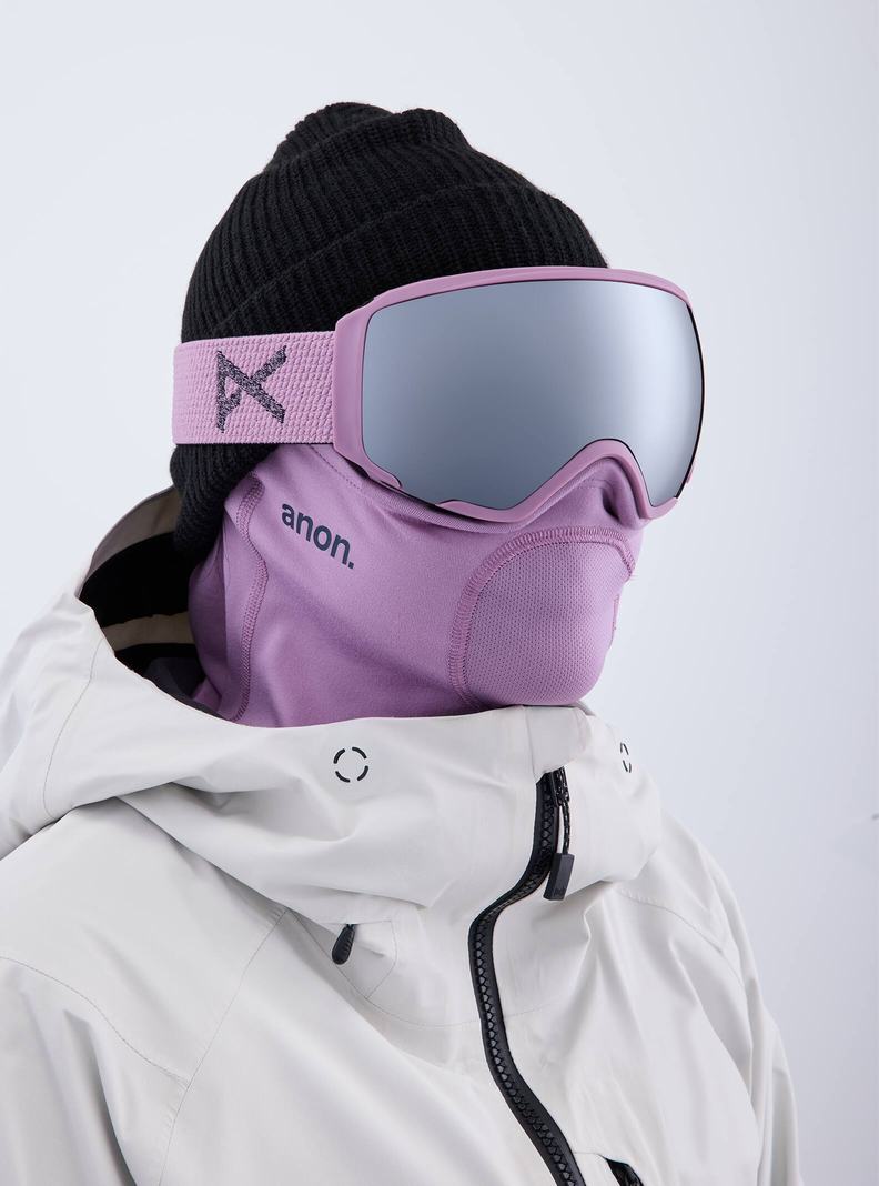 Purple / Orange / Black Burton Anon WM1 Low Bridge Fit Goggles + Bonus Lens + MFI® Face Mask Men's Ski Goggles | BASHNC374