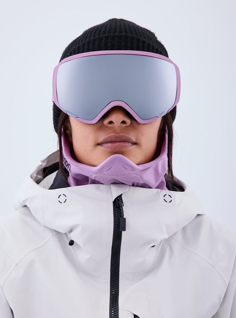 Purple / Orange / Black Burton Anon WM1 Goggles + Bonus Lens + MFI® Face Mask Women's Ski Goggles | CNJPYT395