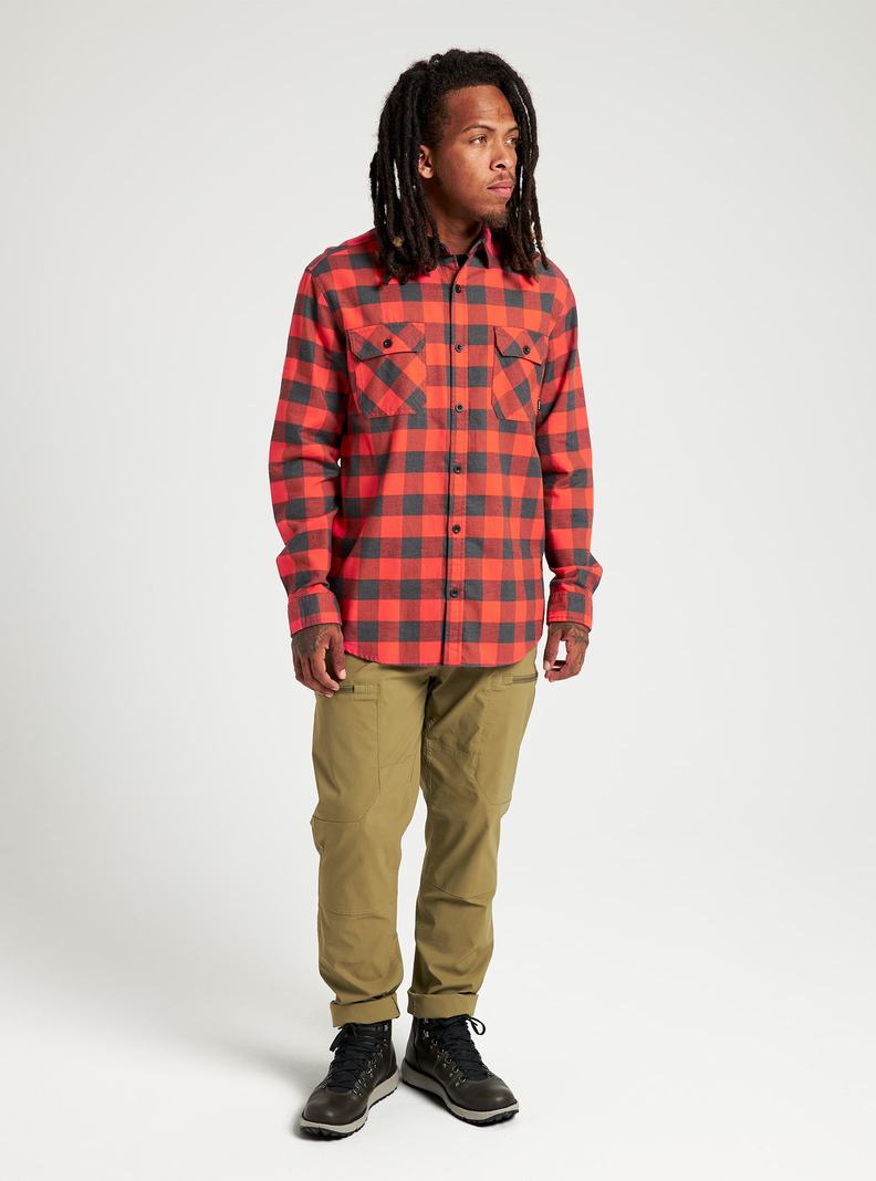 Red Burton Brighton Flannel Men's Shirts | IDQJUN413