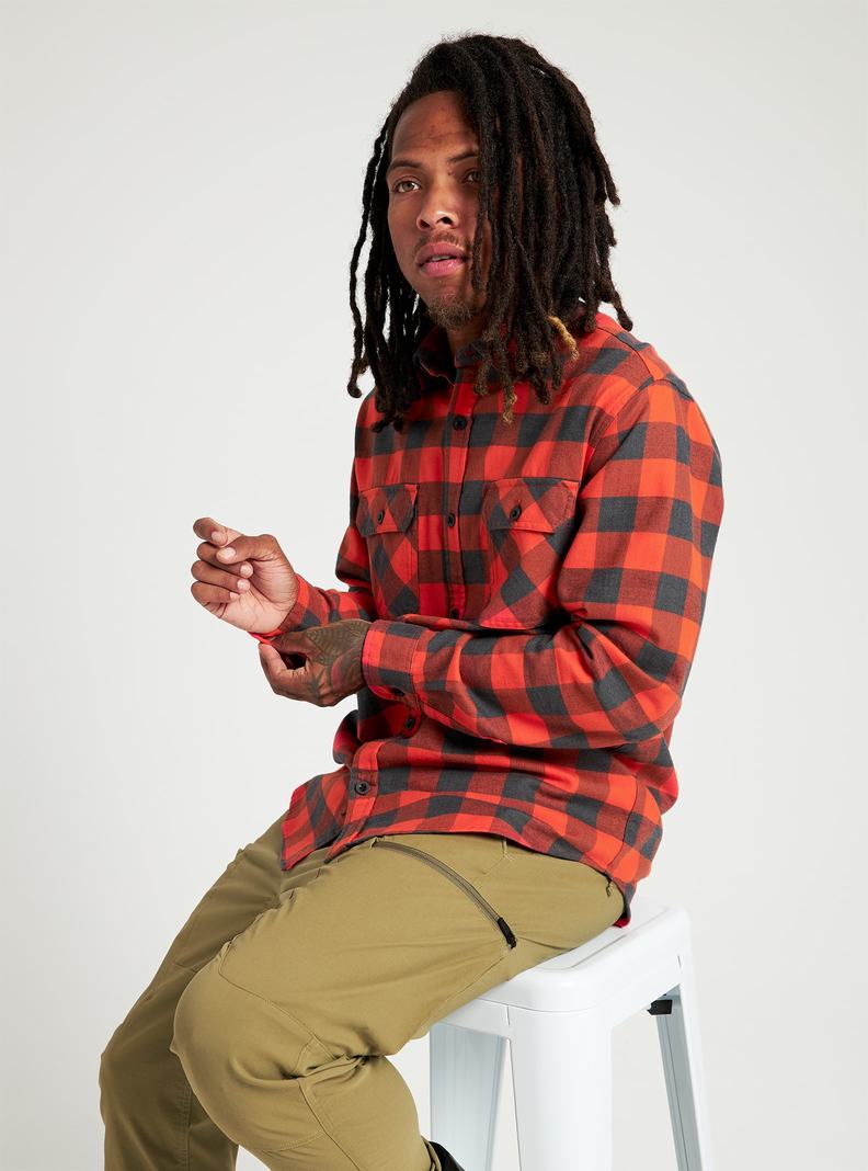 Red Burton Brighton Flannel Men's Shirts | IDQJUN413