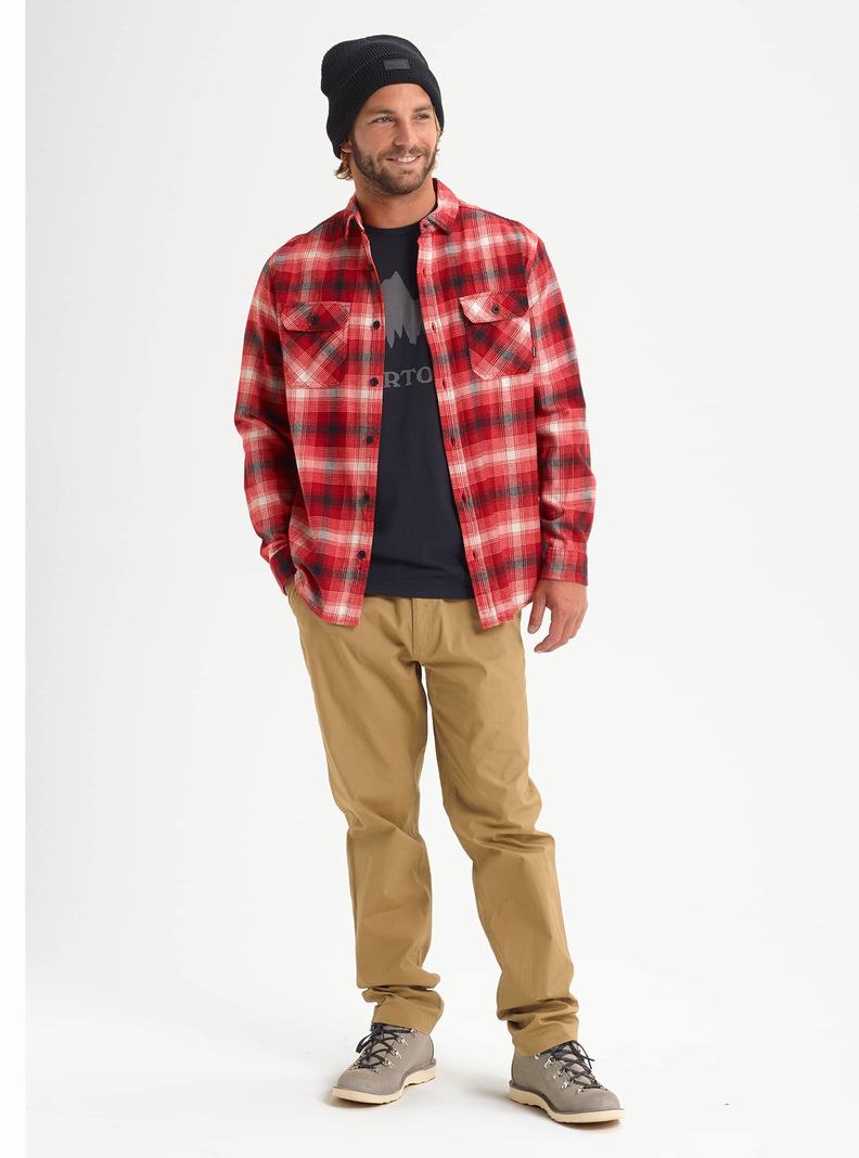 Red Burton Brighton Flannel Men's Shirts | OBHWRU589