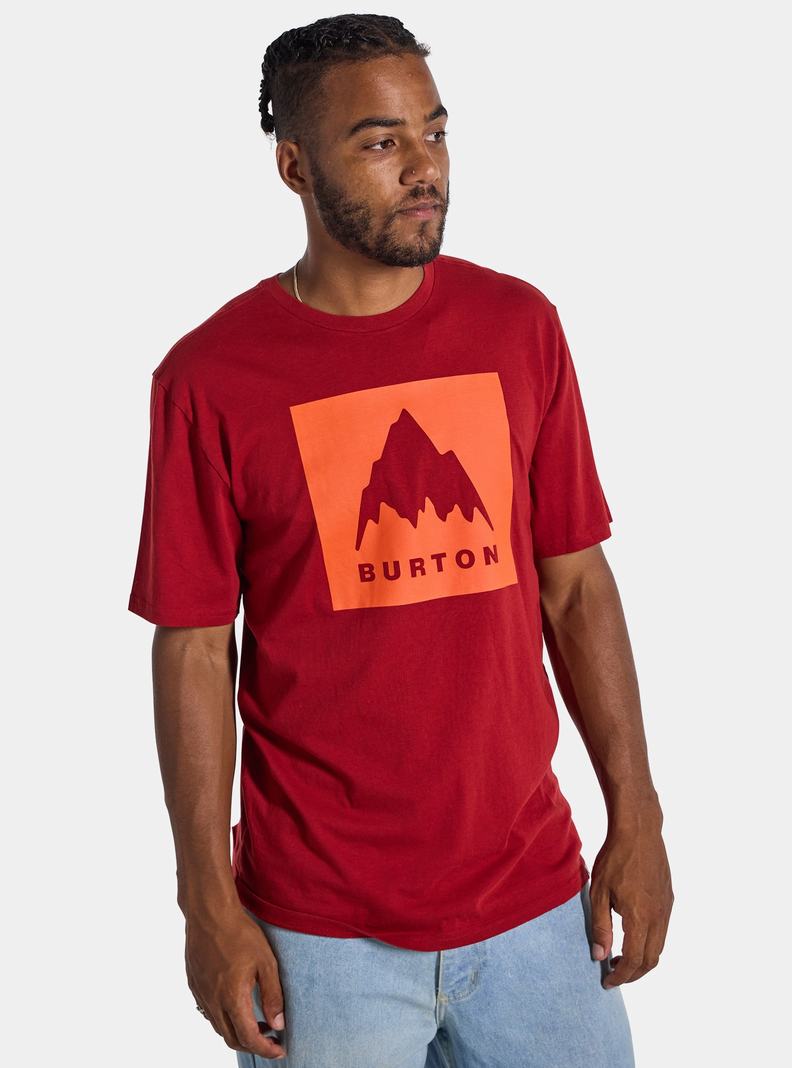 Red Burton Classic Mountain High Short Sleeve Men's T-Shirts | ATLNFG281