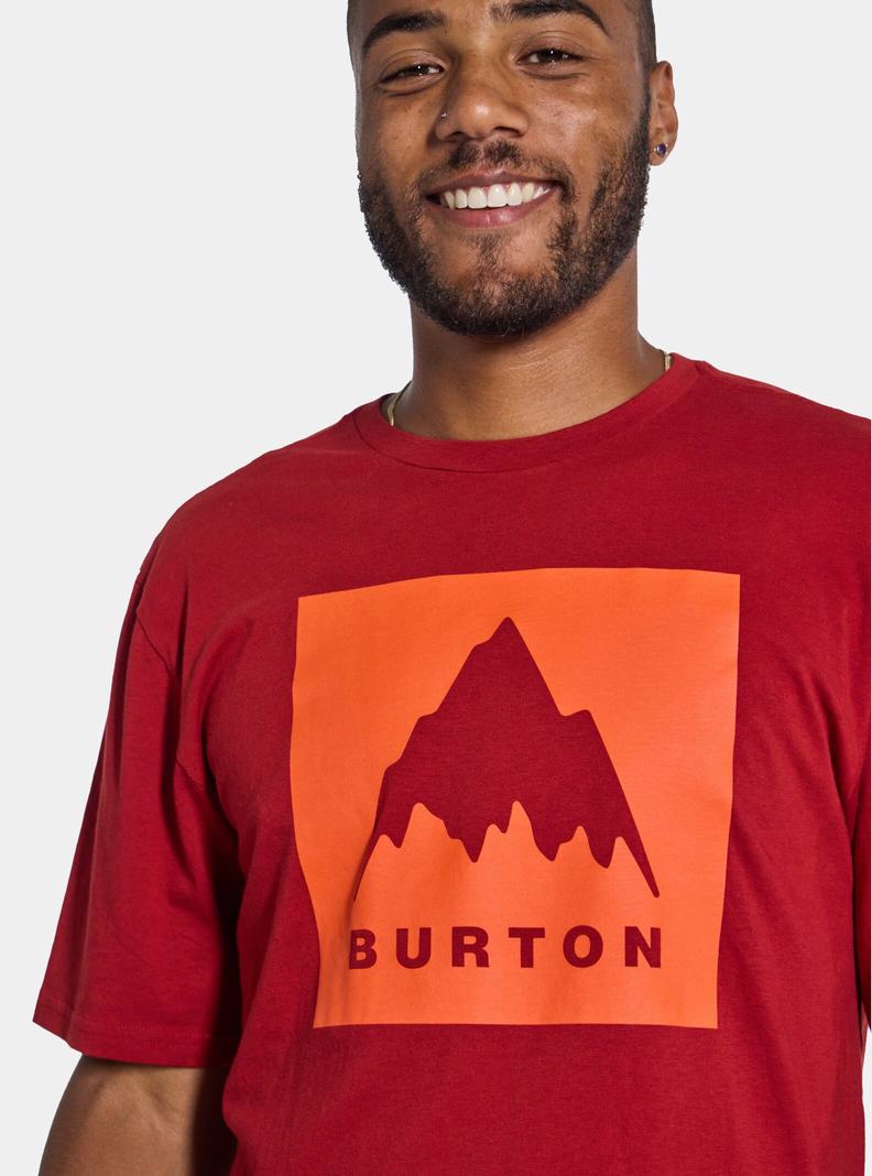 Red Burton Classic Mountain High Short Sleeve Men's T-Shirts | ATLNFG281