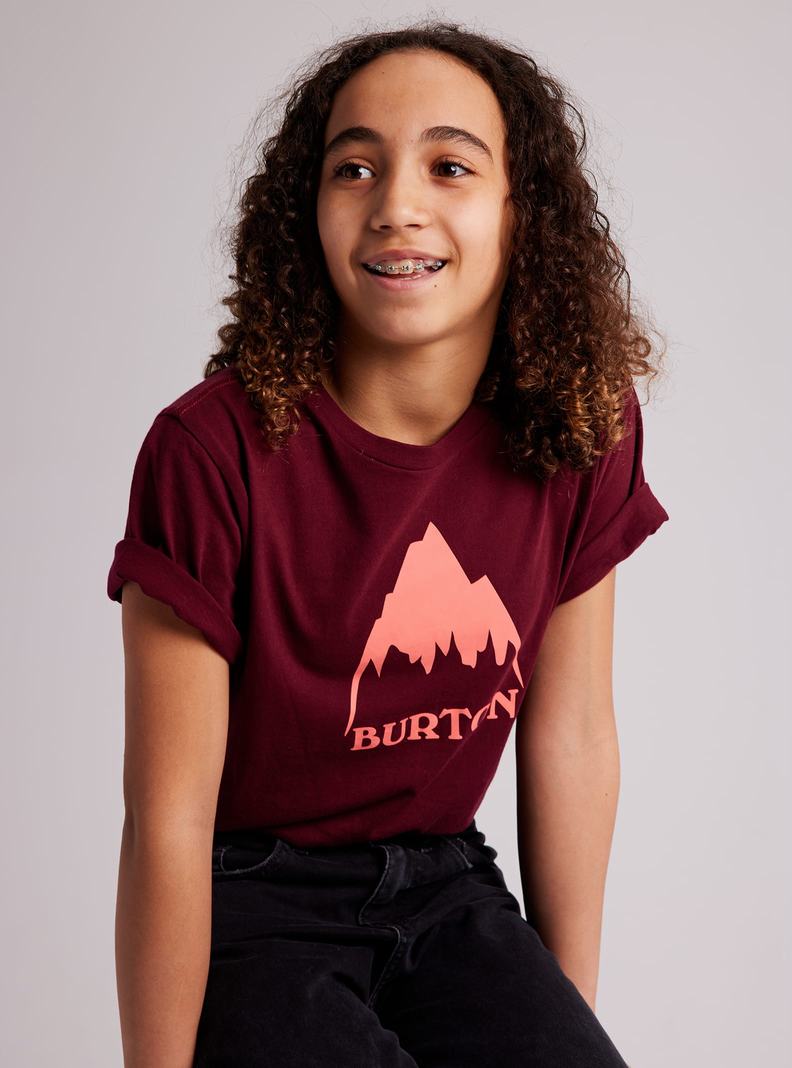 Red Burton Classic Mountain High Short Sleeve Kids' T-Shirts | LFMXUD051