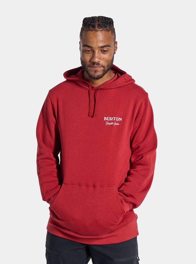 Red Burton Durable Goods Pullover Men's Hoodies | IPXDYT184