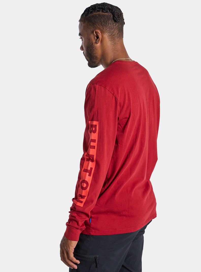 Red Burton Elite Long Sleeve Men's T-Shirts | DEWVKP835