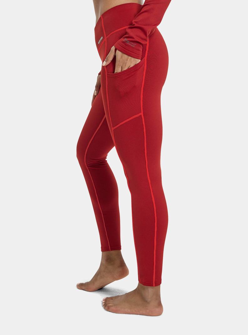 Red Burton Heavyweight X Base Layer Pants Women's Base Layer Pants | ADFYRV782