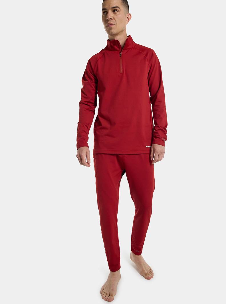 Red Burton Heavyweight X Base Layer Pants Men's Base Layer Pants | HFDKLA615