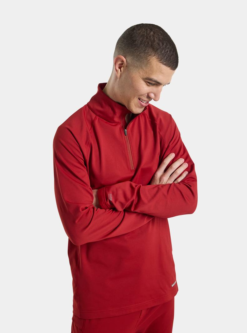 Red Burton Heavyweight X Base Layer Quarter-Zip Men's Base Layer Top | HMZEPR139